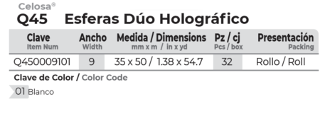 Janel-listones-celosa-Navidad-Esferas-dúo-holografico-Q45-001-tabla