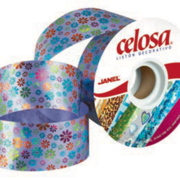 Celosa M74 Holográfico Impreso Florecitas